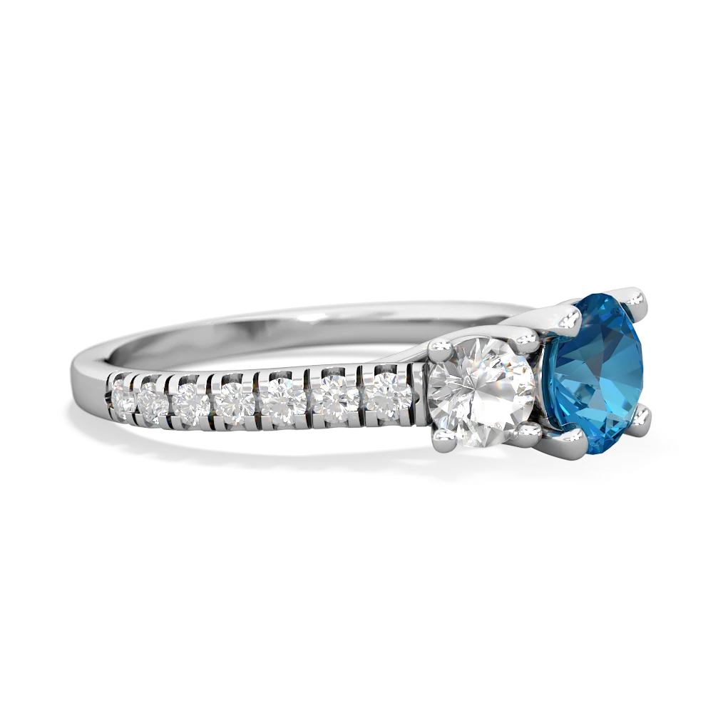 London Topaz Pave Trellis 14K White Gold ring R5500