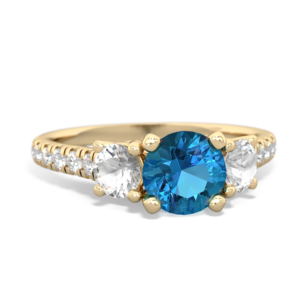 London Topaz Pave Trellis 14K Yellow Gold ring R5500