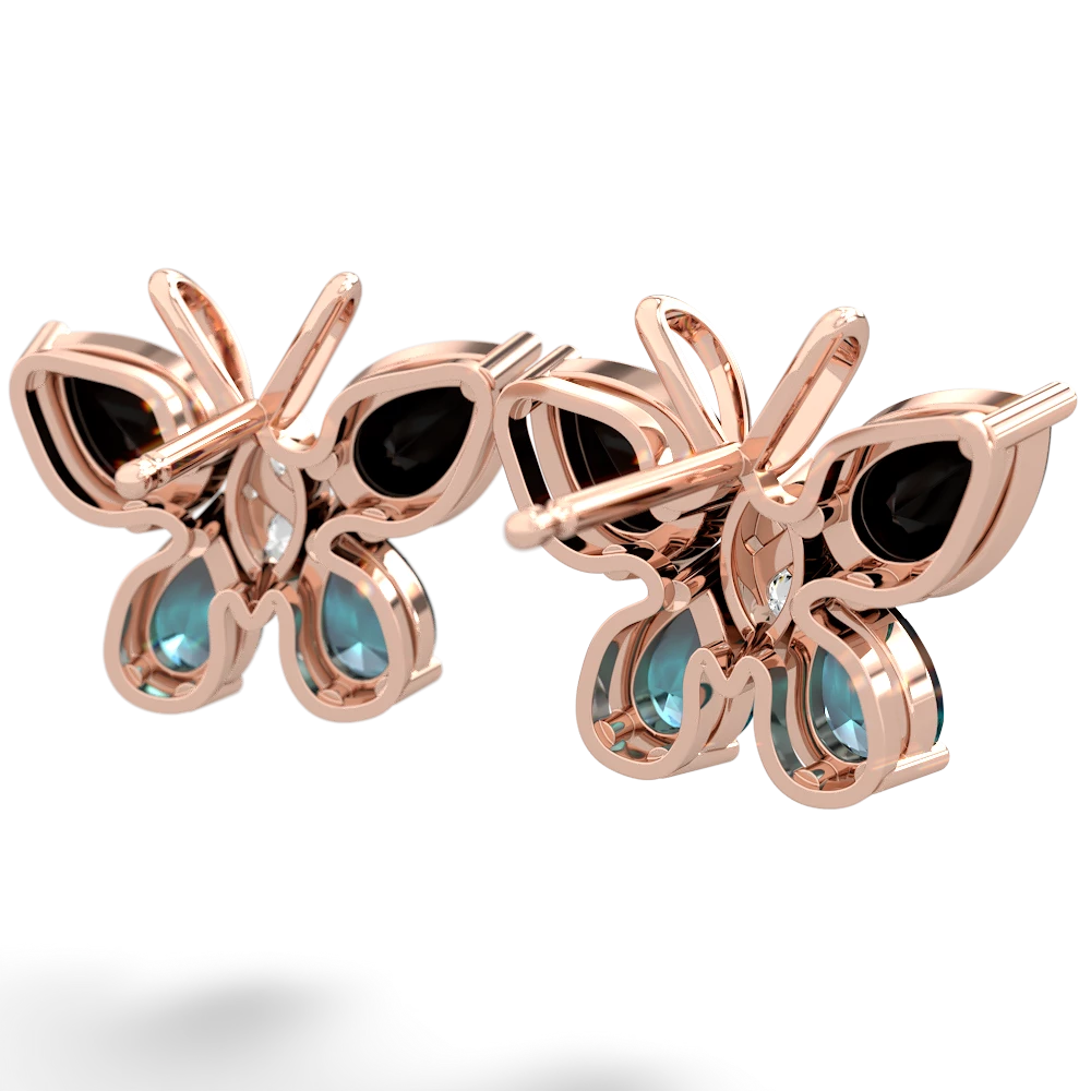 Onyx Butterfly 14K Rose Gold earrings E2215