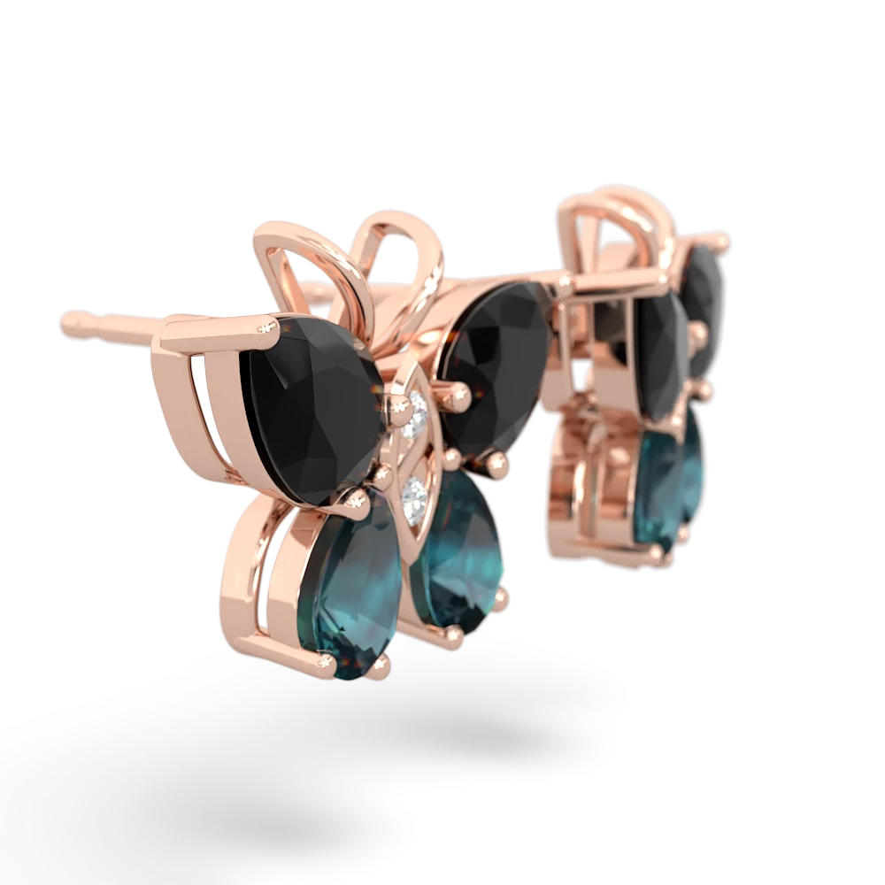 Onyx Butterfly 14K Rose Gold earrings E2215