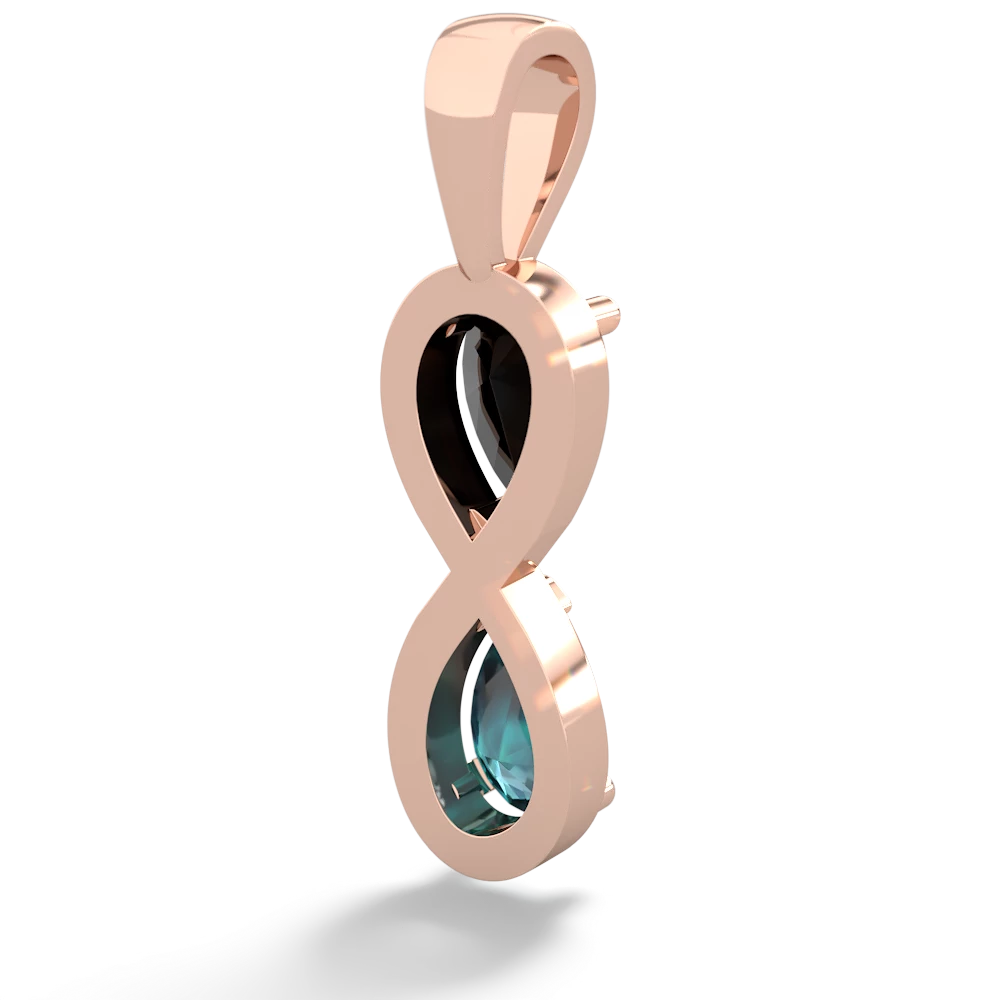 Onyx Infinity 14K Rose Gold pendant P5050