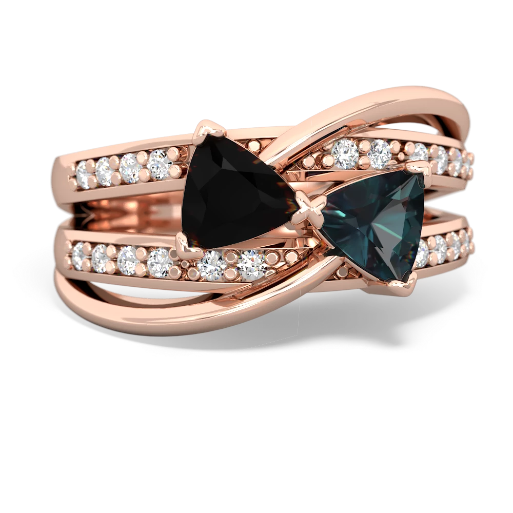 Onyx Bowtie 14K Rose Gold ring R2360