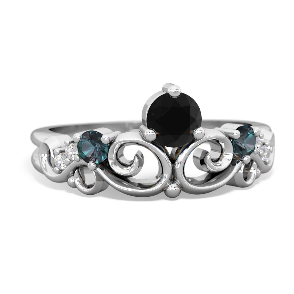 Onyx Crown Keepsake 14K White Gold ring R5740