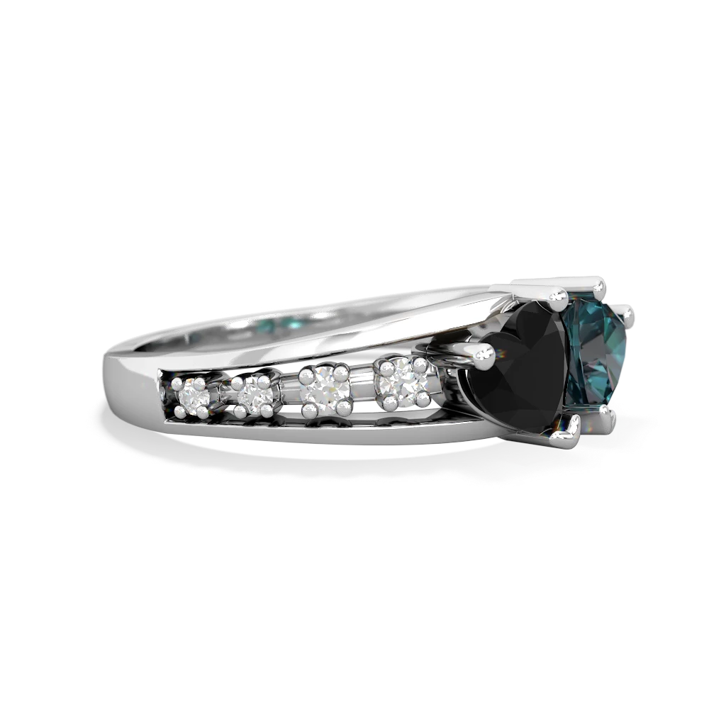 Onyx Heart To Heart 14K White Gold ring R3342