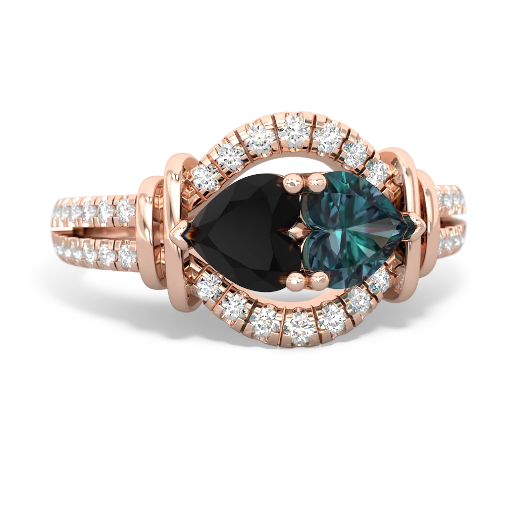 Onyx Art-Deco Keepsake 14K Rose Gold ring R5630