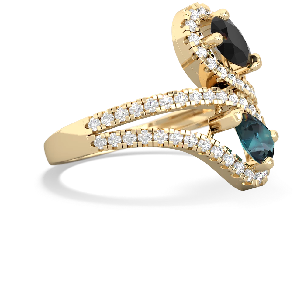 Onyx Diamond Dazzler 14K Yellow Gold ring R3000