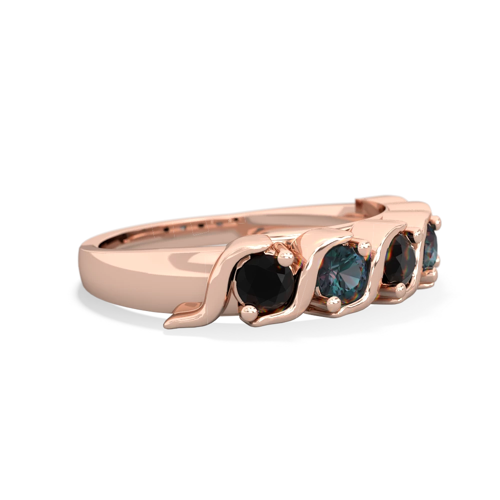 Onyx Anniversary Band 14K Rose Gold ring R2089