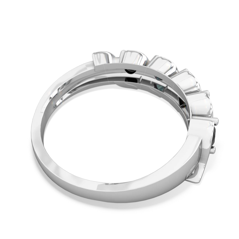 Onyx Anniversary Band 14K White Gold ring R2089