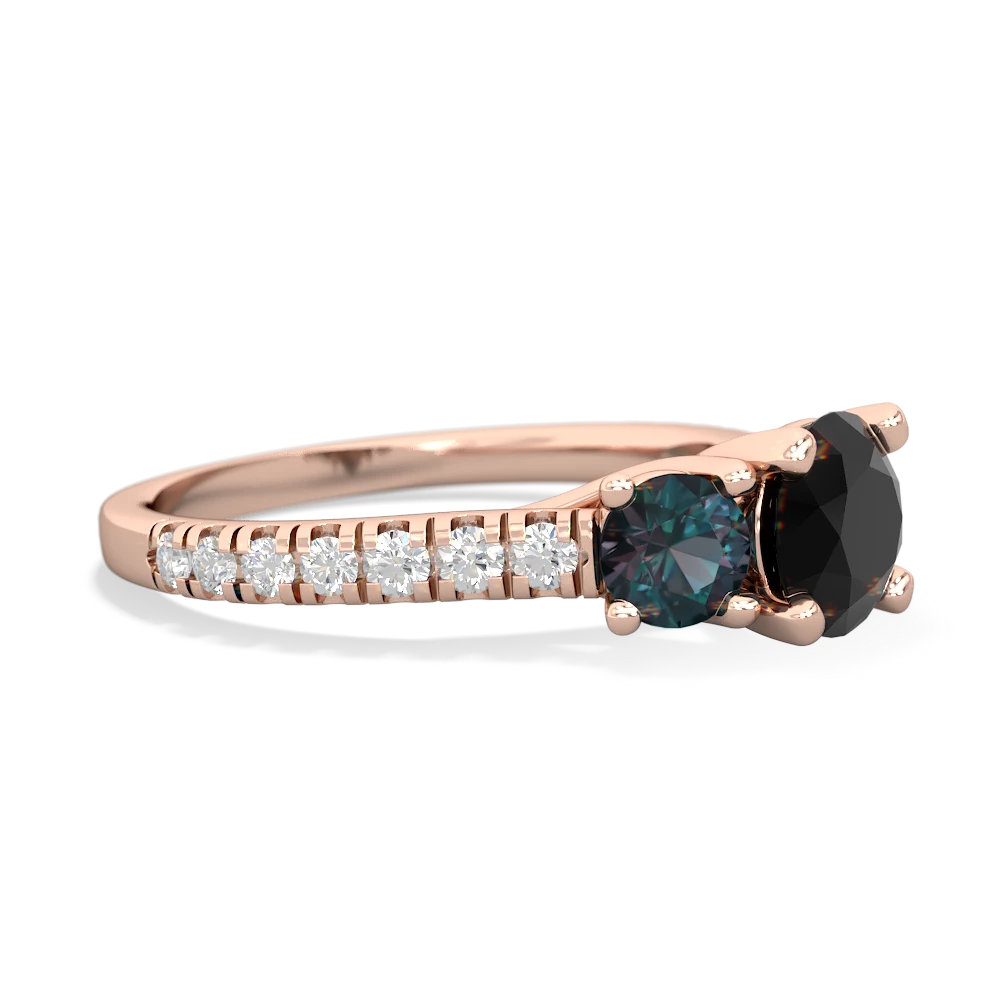 Onyx Pave Trellis 14K Rose Gold ring R5500