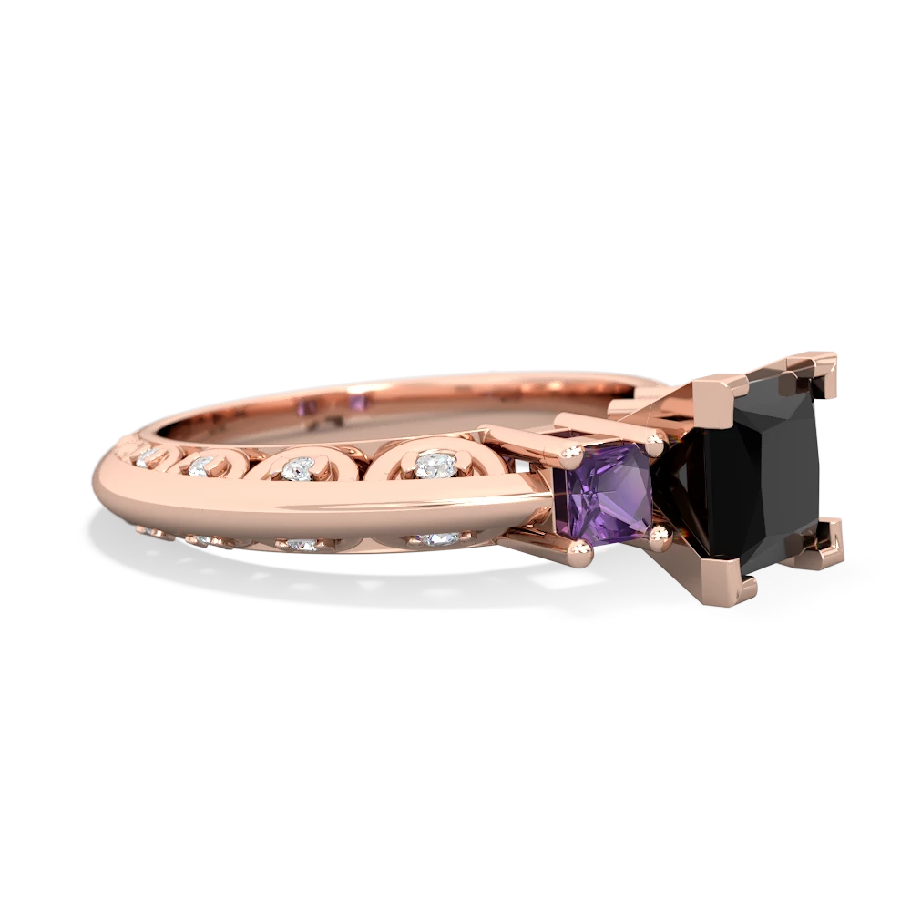 Onyx Eternal Embrace Engagement 14K Rose Gold ring C2001