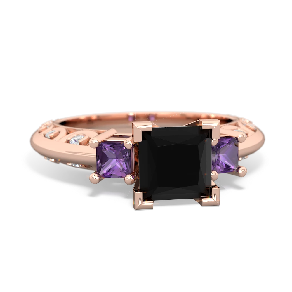 onyx amethyst engagement ring 2001rc rose gold