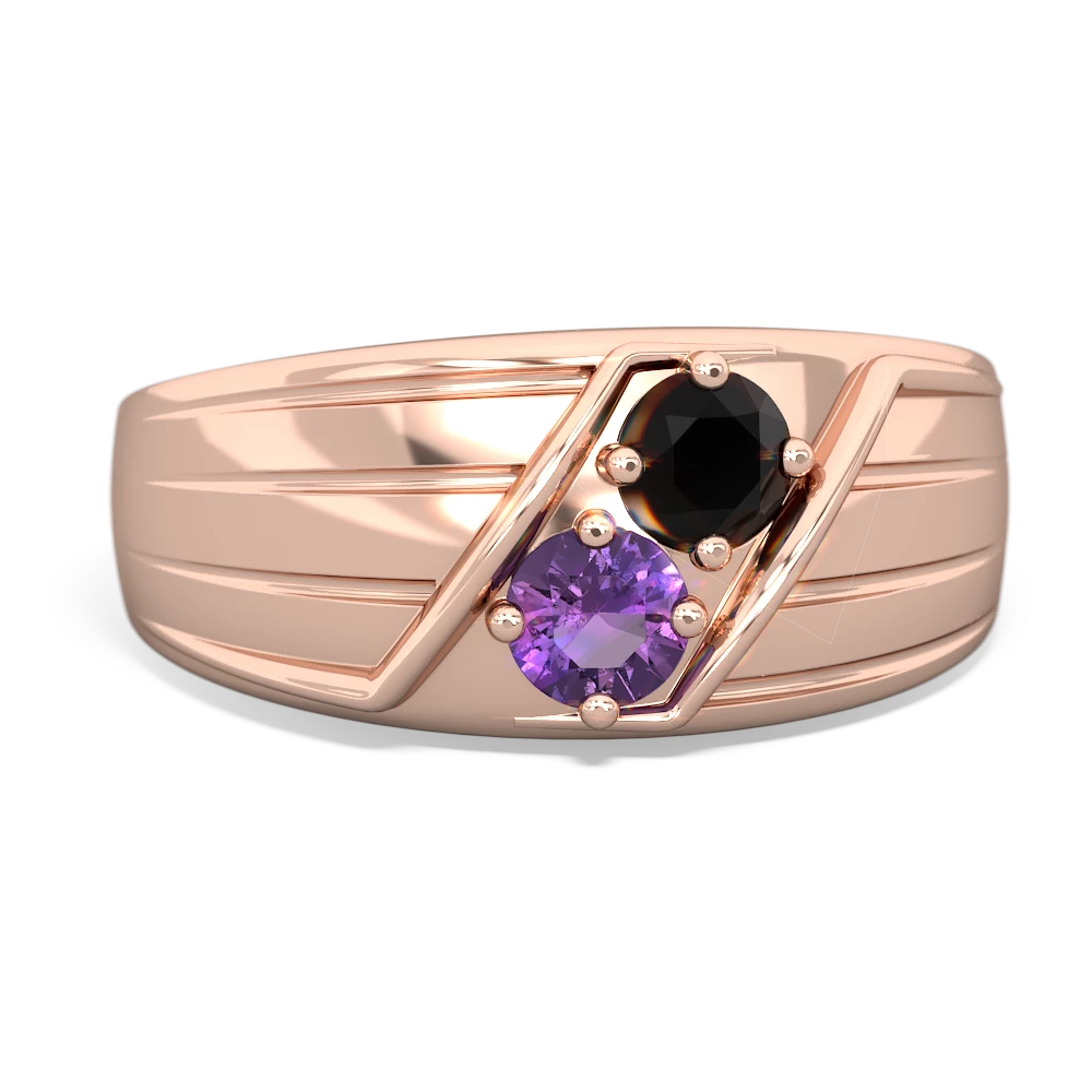 Onyx Men's Streamline 14K Rose Gold ring R0460