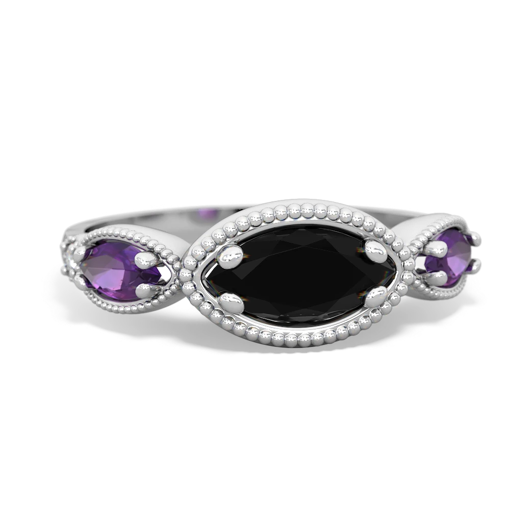 Amethyst and onyx ring on sale