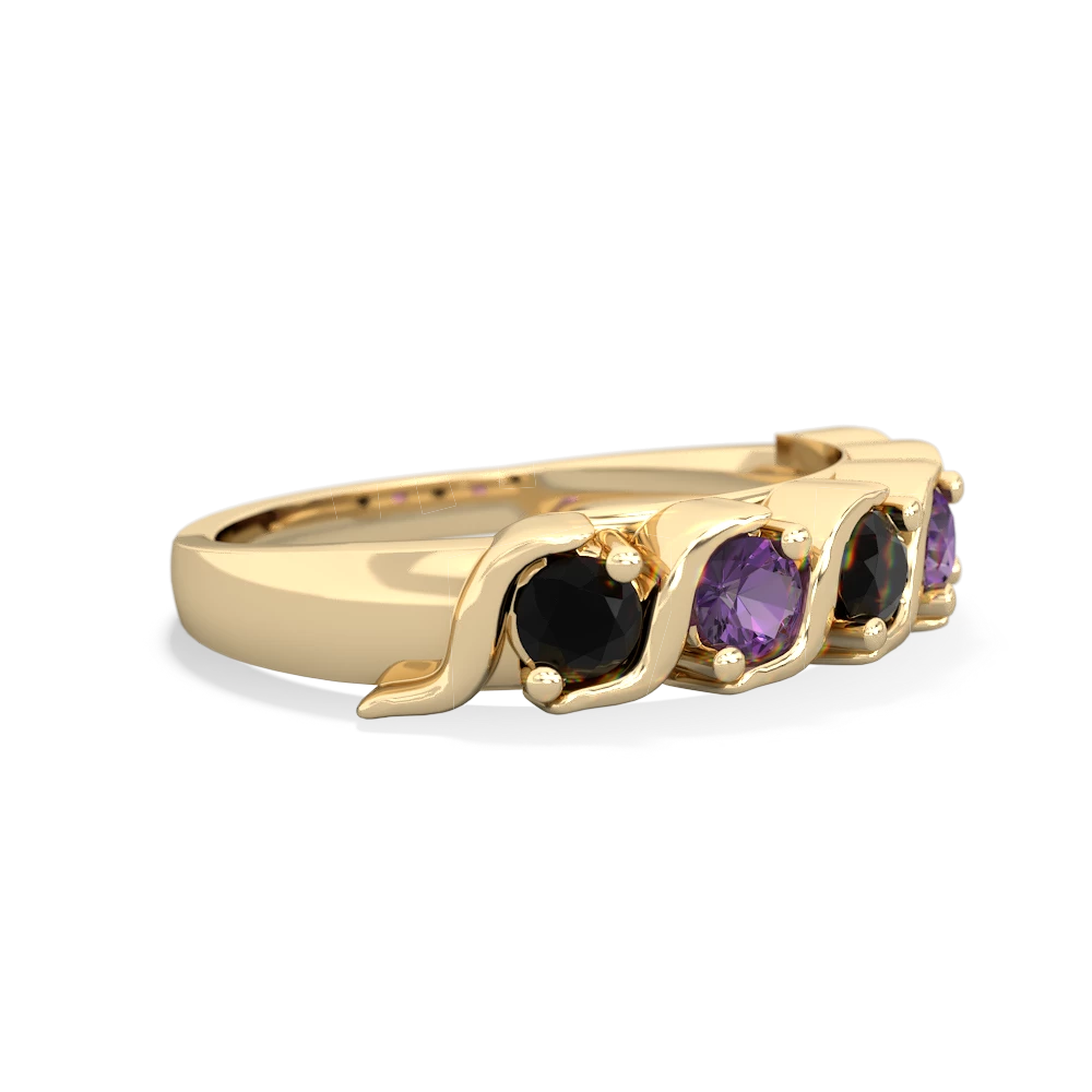 Onyx Anniversary Band 14K Yellow Gold ring R2089