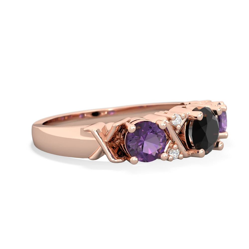 Onyx Hugs And Kisses 14K Rose Gold ring R5016