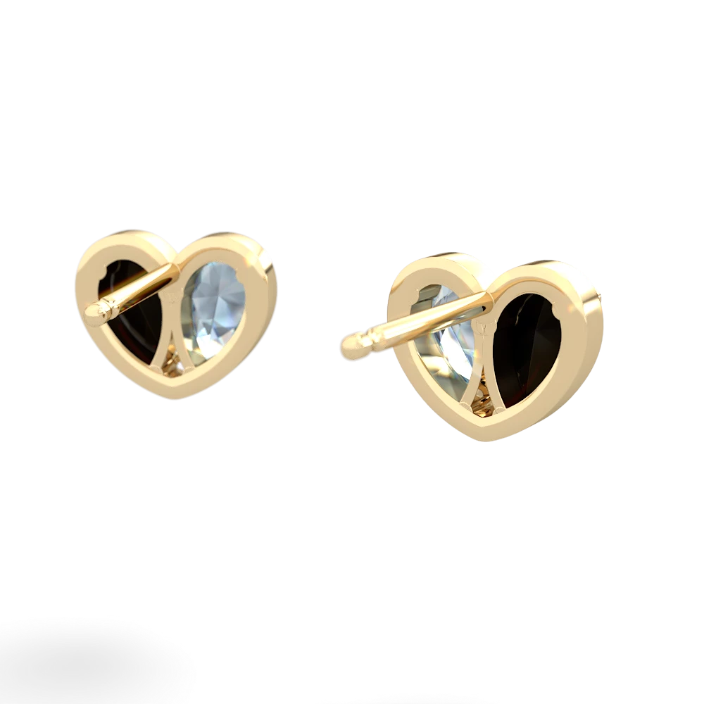 Onyx 'Our Heart' 14K Yellow Gold earrings E5072