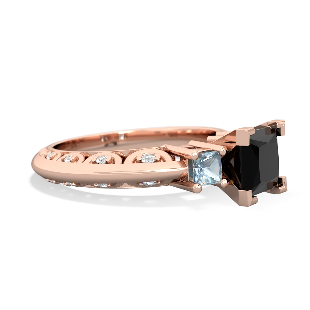 Onyx Eternal Embrace Engagement 14K Rose Gold ring C2001