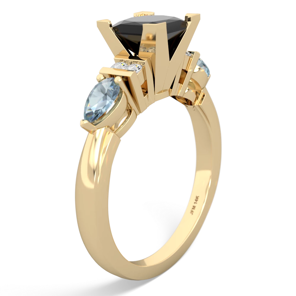 Onyx 6Mm Princess Eternal Embrace Engagement 14K Yellow Gold ring C2002