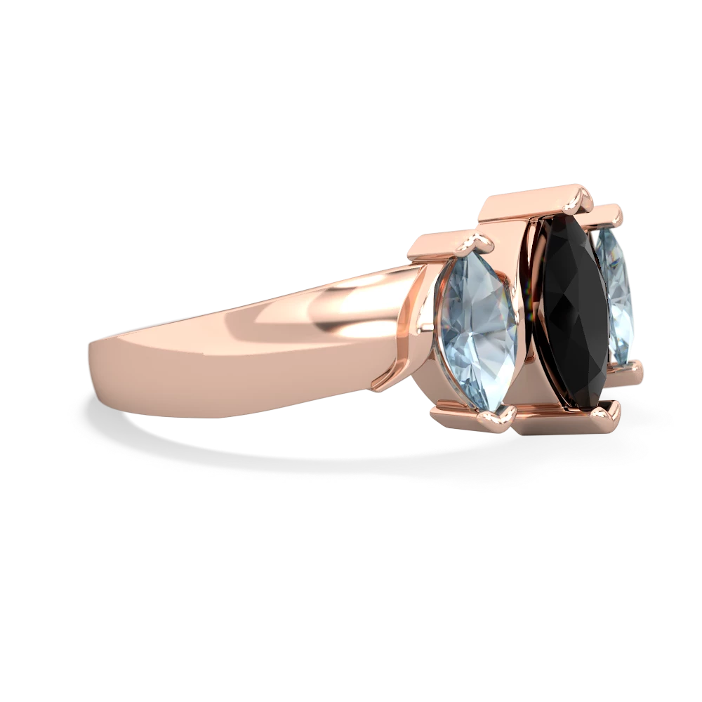 Onyx Three Peeks 14K Rose Gold ring R2433