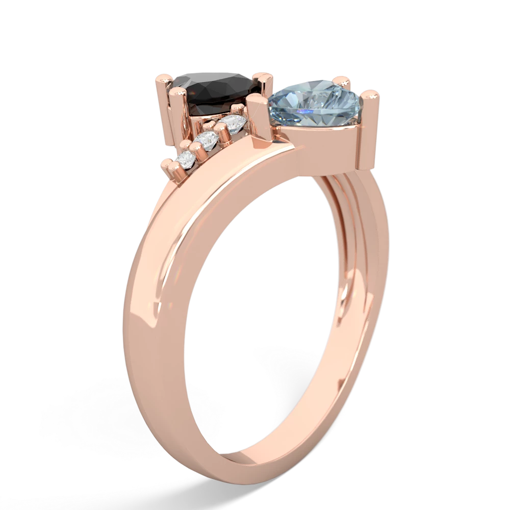 Onyx Heart To Heart 14K Rose Gold ring R2064