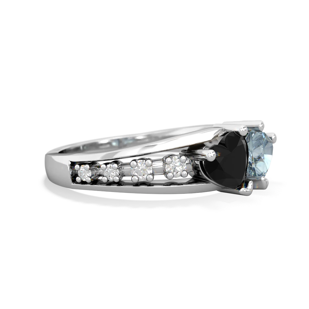 Onyx Heart To Heart 14K White Gold ring R3342