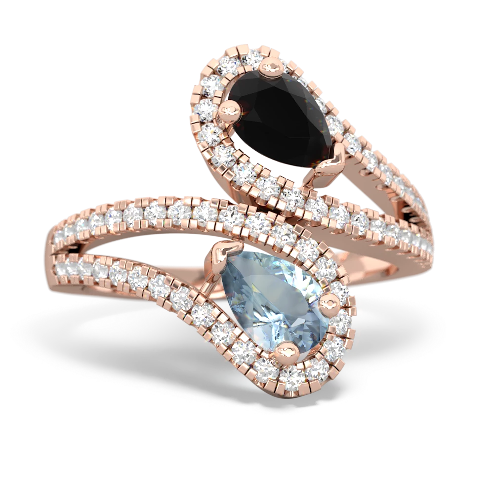 Onyx Diamond Dazzler 14K Rose Gold ring R3000
