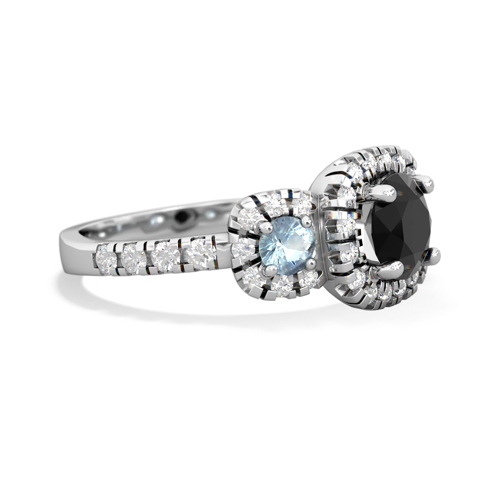 Onyx Regal Halo 14K White Gold ring R5350