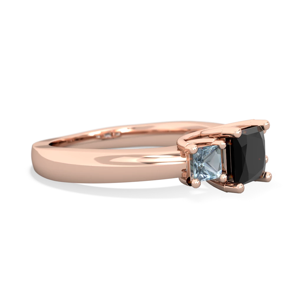 Onyx Three Stone Trellis 14K Rose Gold ring R4015