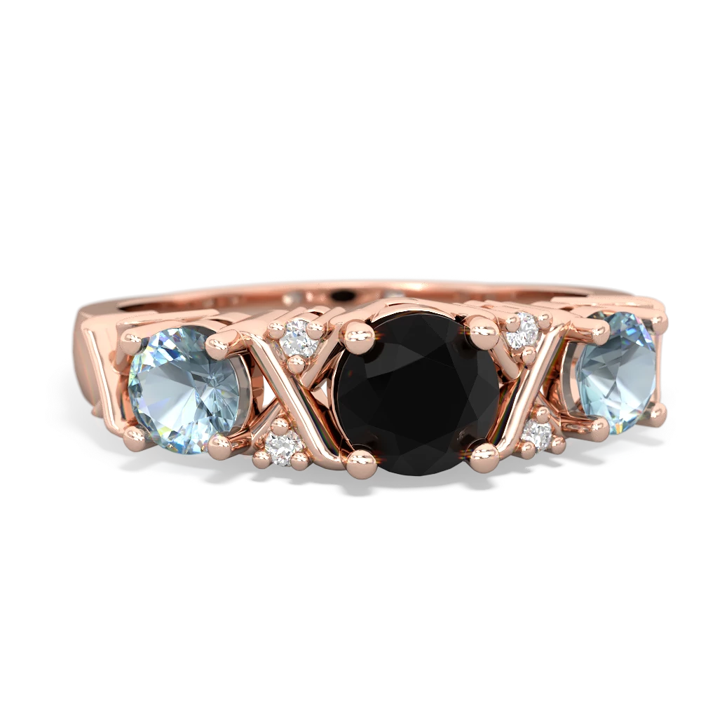 Onyx Hugs And Kisses 14K Rose Gold ring R5016