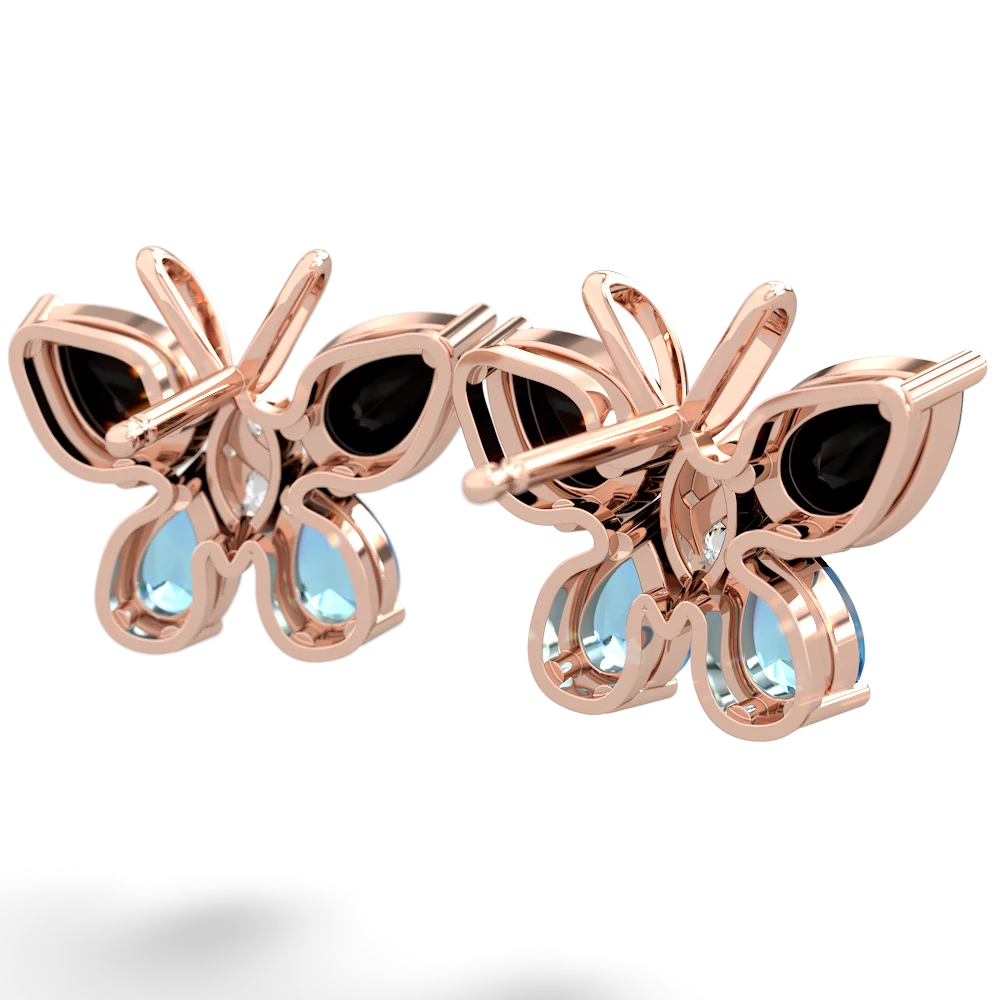 Onyx Butterfly 14K Rose Gold earrings E2215