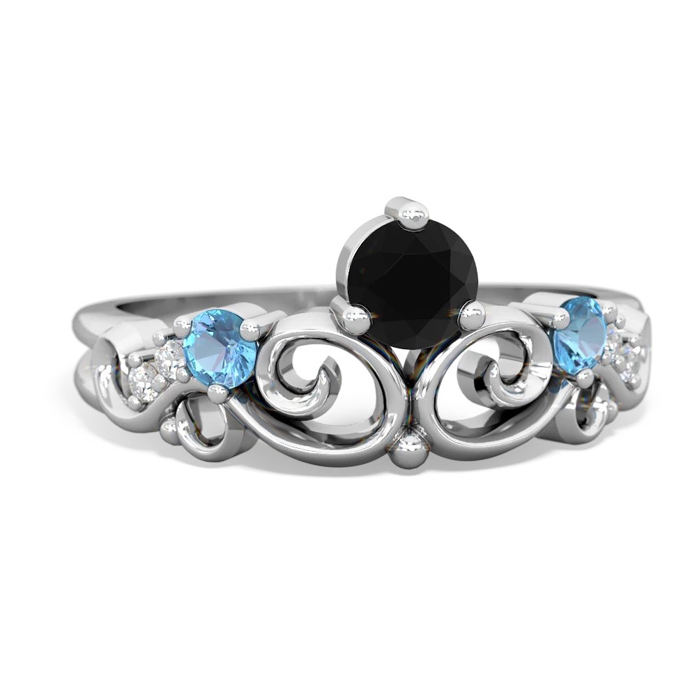 Onyx Crown Keepsake 14K White Gold ring R5740