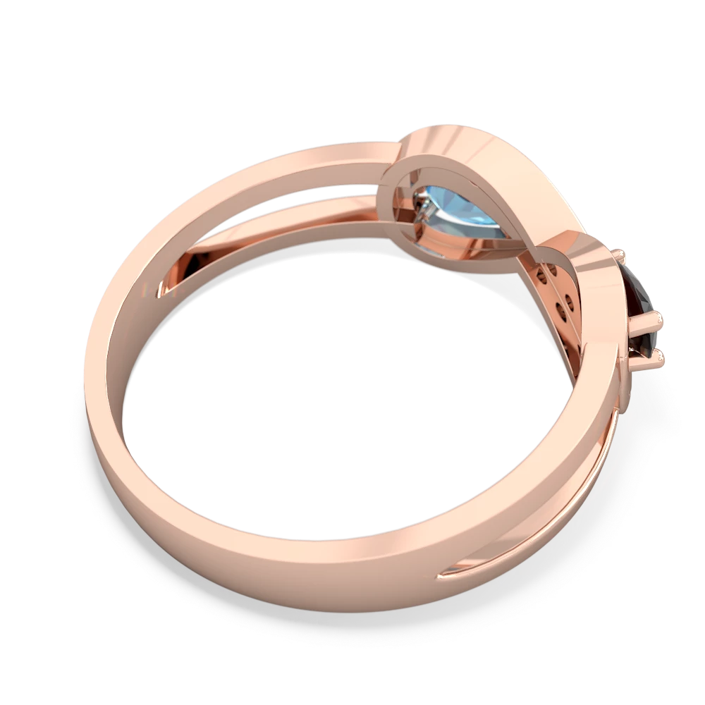 Onyx Diamond Infinity 14K Rose Gold ring R5390