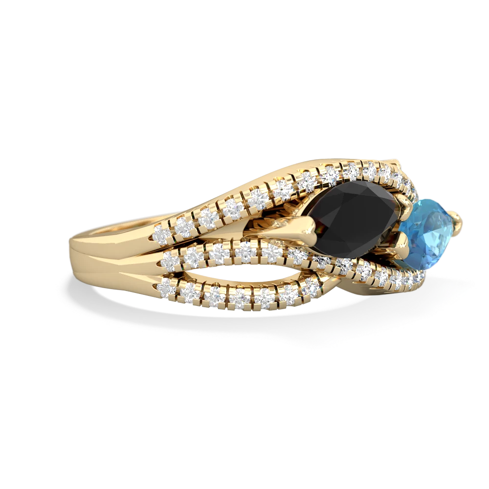 Onyx Diamond Rivers 14K Yellow Gold ring R3070