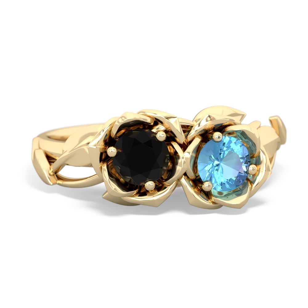 Onyx Rose Garden 14K Yellow Gold ring R5510