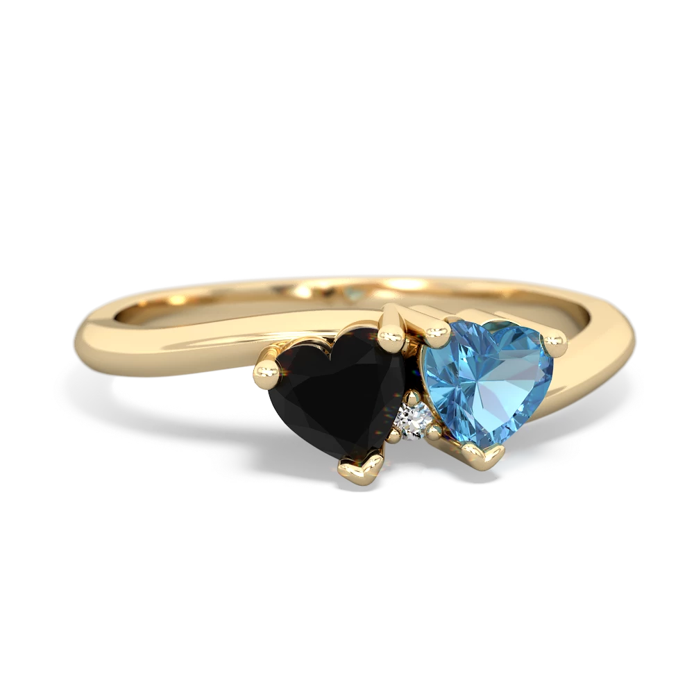 Onyx Sweethearts 14K Yellow Gold ring R5260