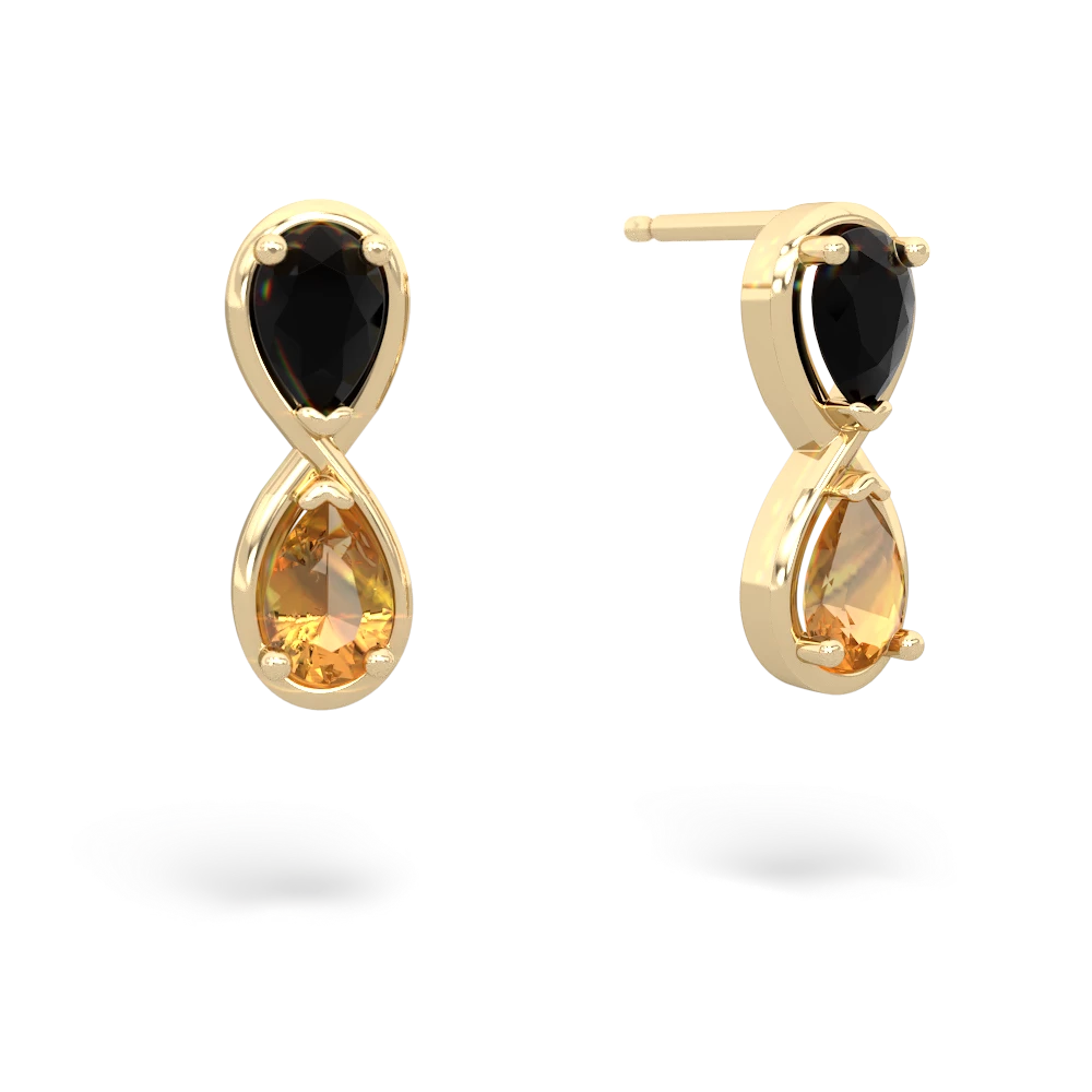 Onyx Infinity 14K Yellow Gold earrings E5050