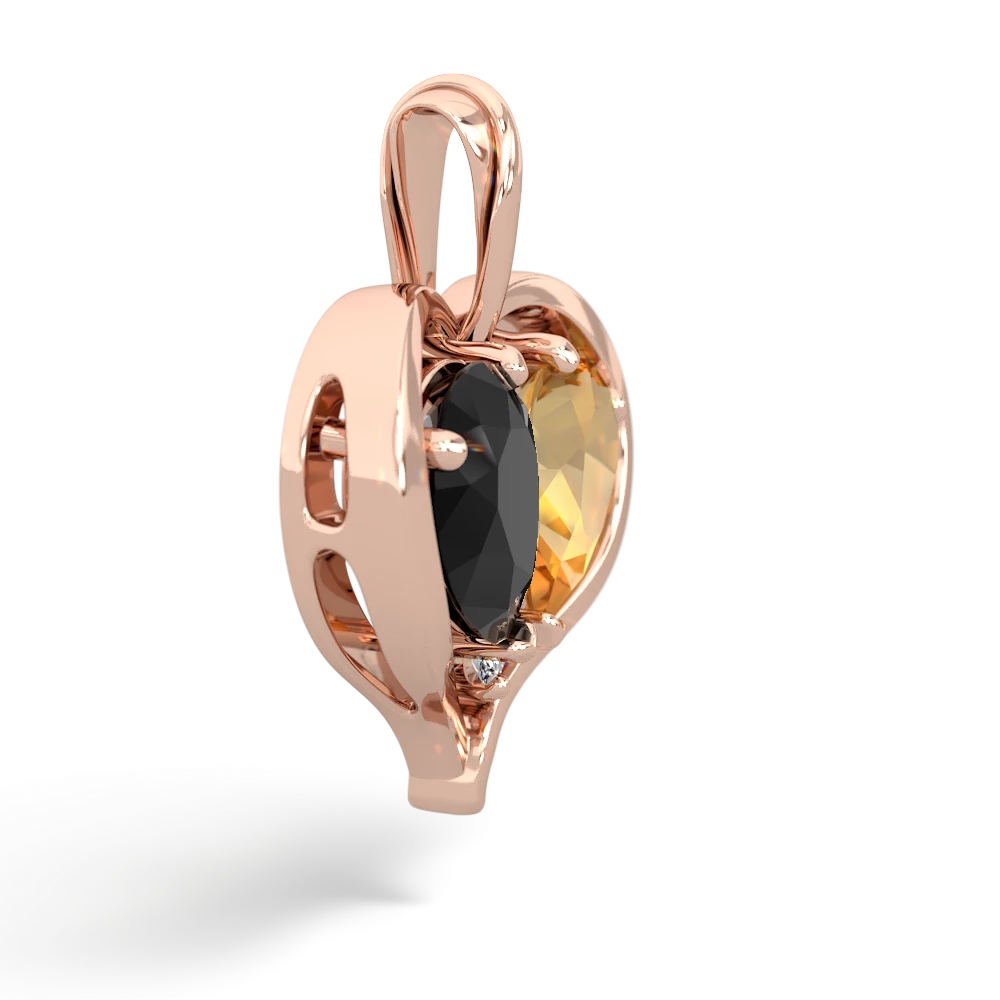 Onyx Two Become One 14K Rose Gold pendant P5330