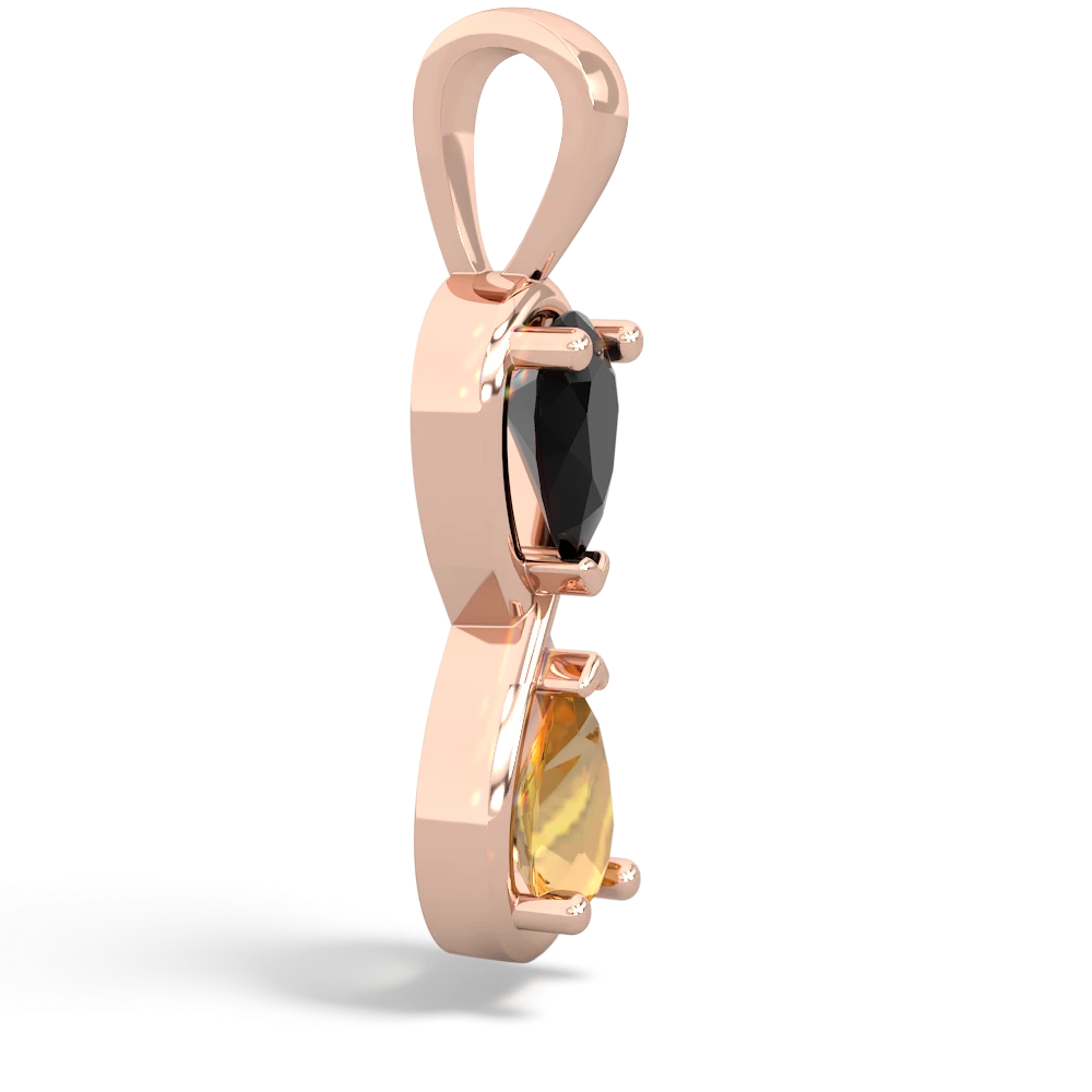 Onyx Infinity 14K Rose Gold pendant P5050