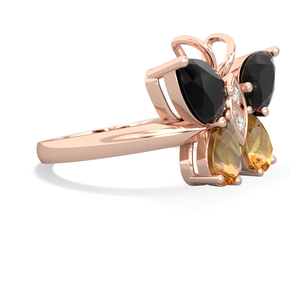 Onyx Butterfly 14K Rose Gold ring R2215