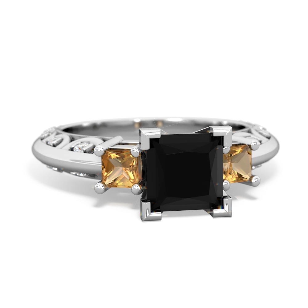 Onyx Eternal Embrace Engagement 14K White Gold ring C2001