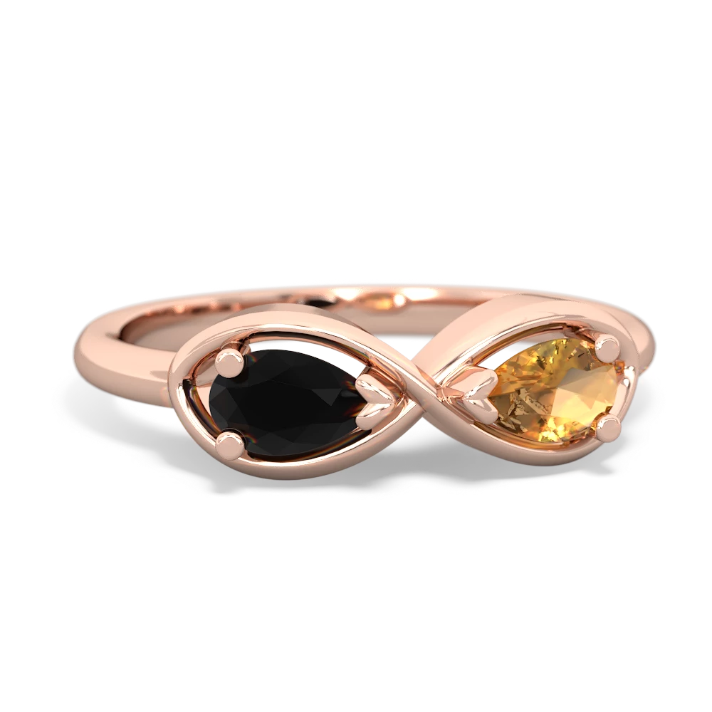 Onyx Infinity 14K Rose Gold ring R5050