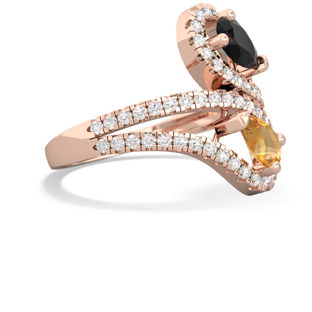 Onyx Diamond Dazzler 14K Rose Gold ring R3000