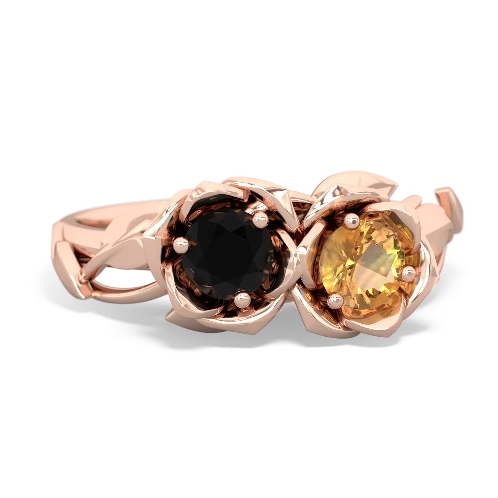 Onyx Rose Garden 14K Rose Gold ring R5510