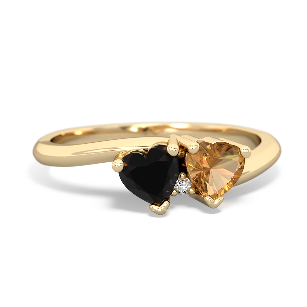 Onyx Sweethearts 14K Yellow Gold ring R5260