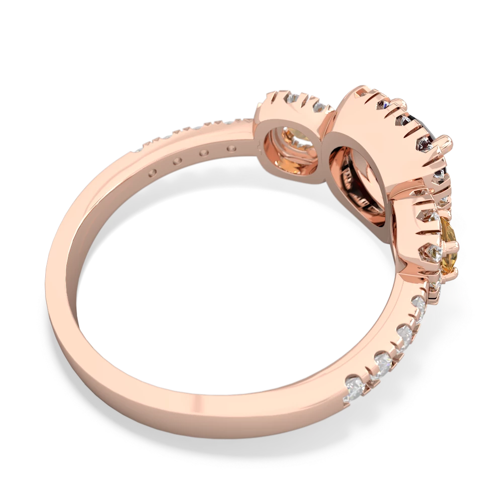 Onyx Regal Halo 14K Rose Gold ring R5350