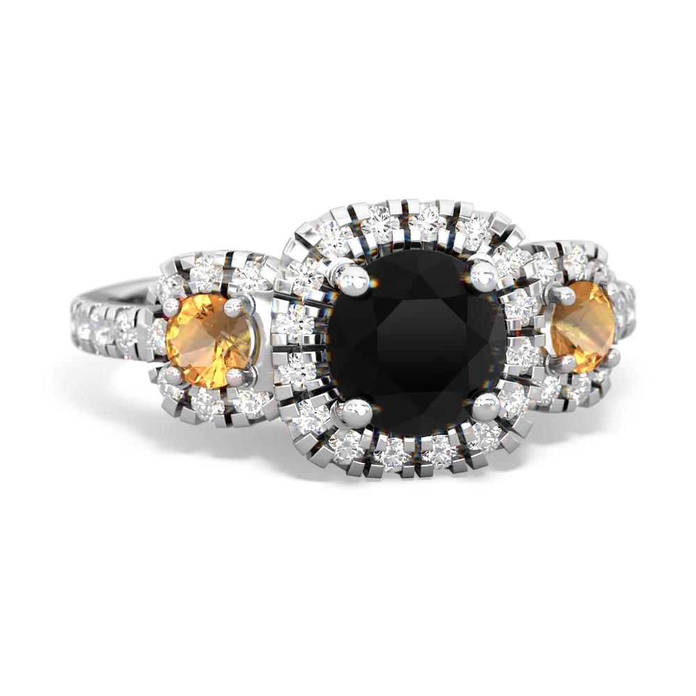 Onyx Regal Halo 14K White Gold ring R5350