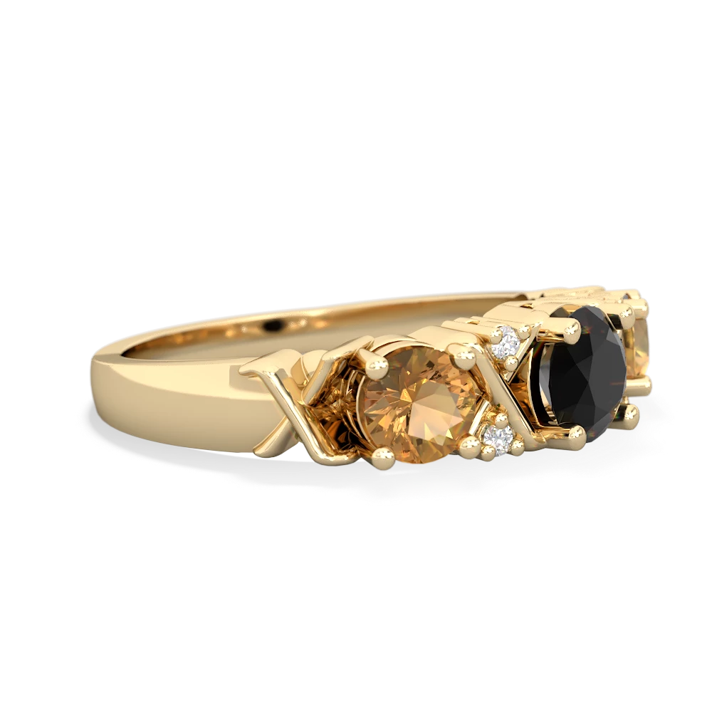 Onyx Hugs And Kisses 14K Yellow Gold ring R5016