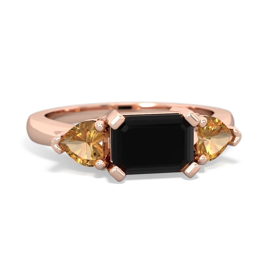 Onyx Three Stone 14K Rose Gold ring R5235