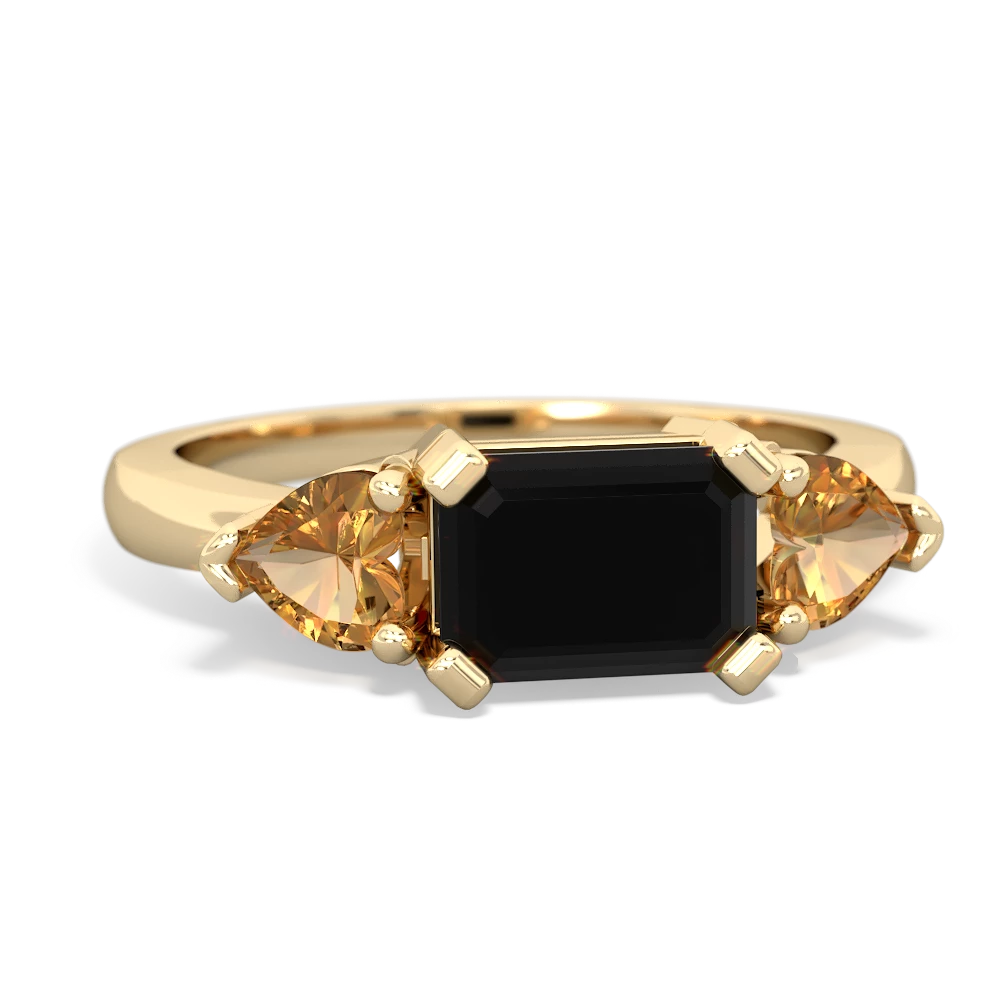 Onyx Three Stone 14K Yellow Gold ring R5235