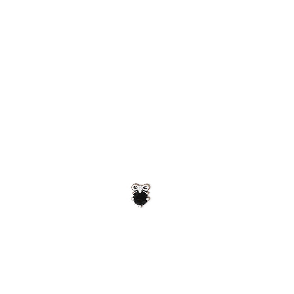 Onyx Diamond Bows 14K White Gold earrings E7002